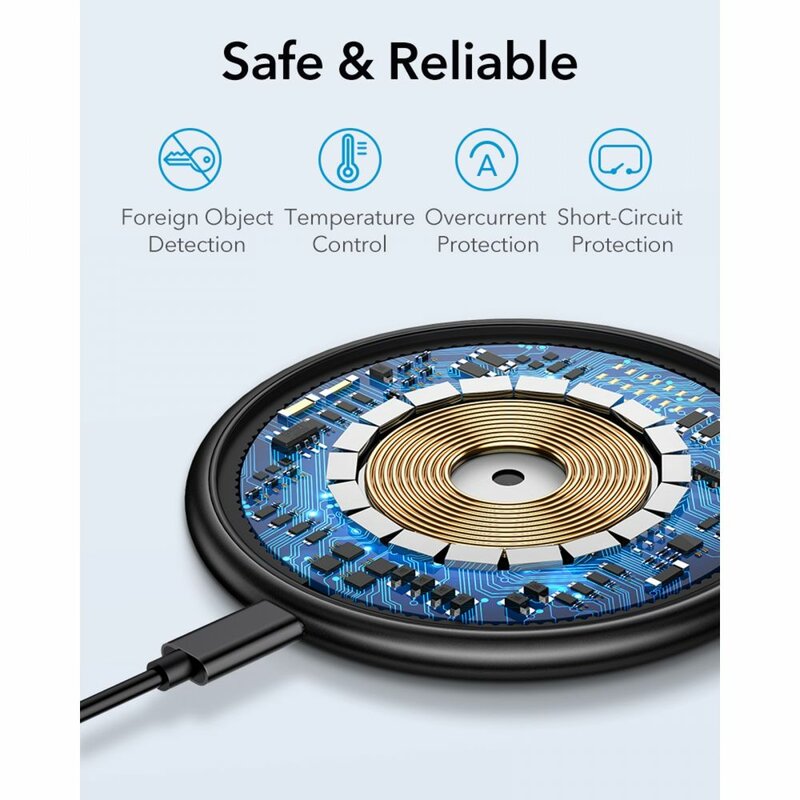 Φορτιστής Δικτύου Wireless ESR Halolock, 10W, 1.1A, Μπλε