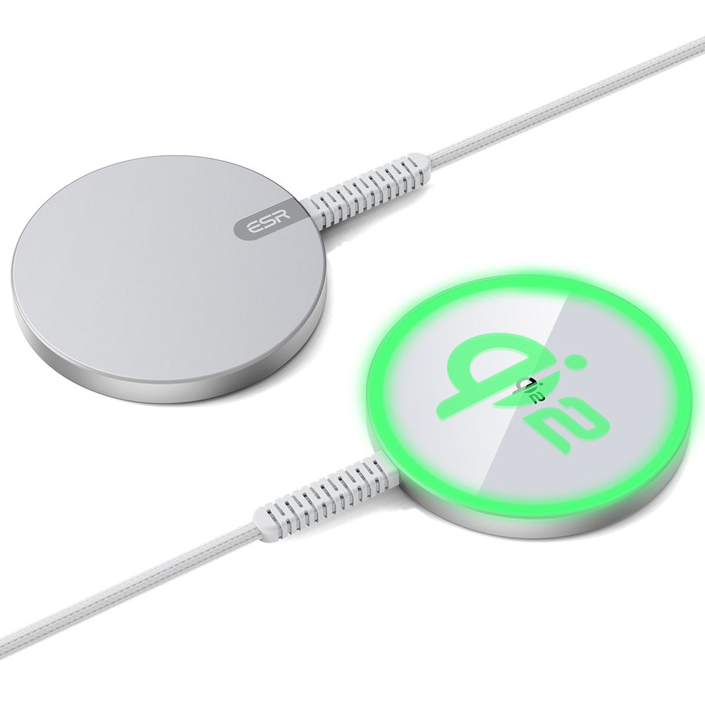 Φορτιστής Δικτύου Wireless ESR HaloLock, 15W, 1.67A, Ασημί