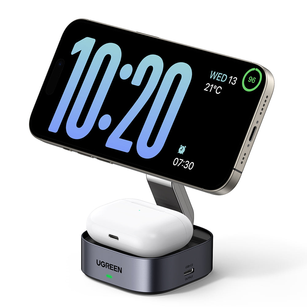 Φορτιστής Δικτύου Ασύρματος UGREEN W526 3σε1, 20W, 1.67A, 1 x USB-C, Μαύρο