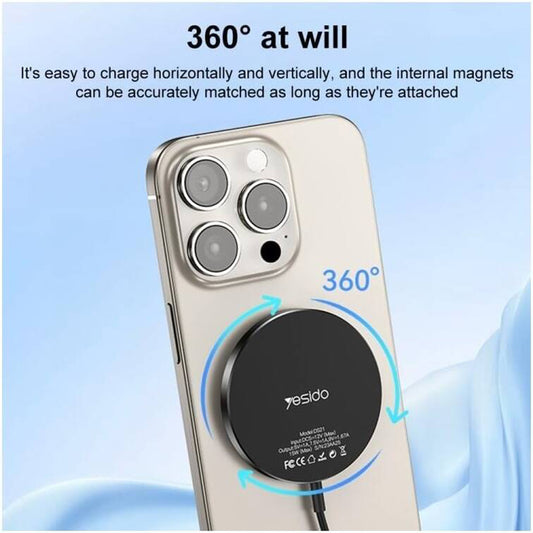 Φορτιστής Δικτύου Ασύρματος Yesido DS21, 15W, 1.67A, Μαύρο