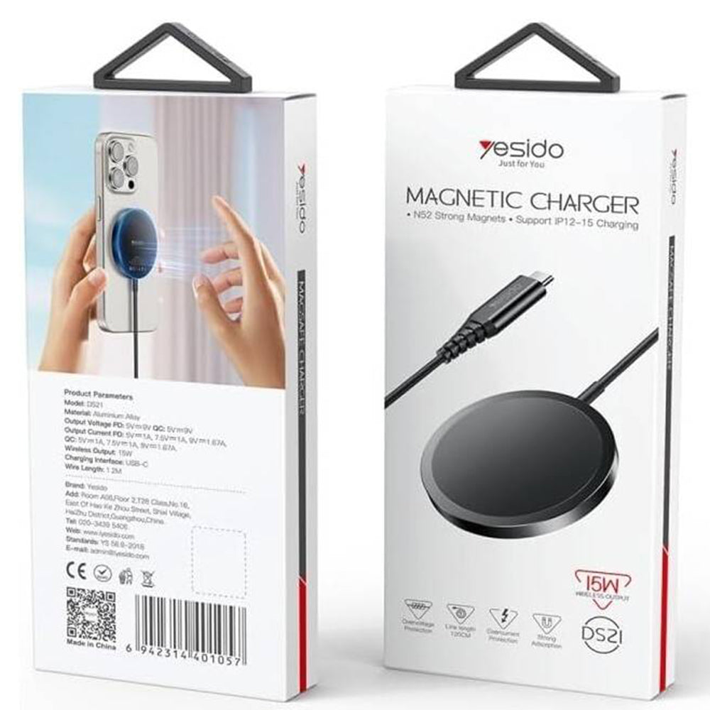 Φορτιστής Δικτύου Ασύρματος Yesido DS21, 15W, 1.67A, Μαύρο