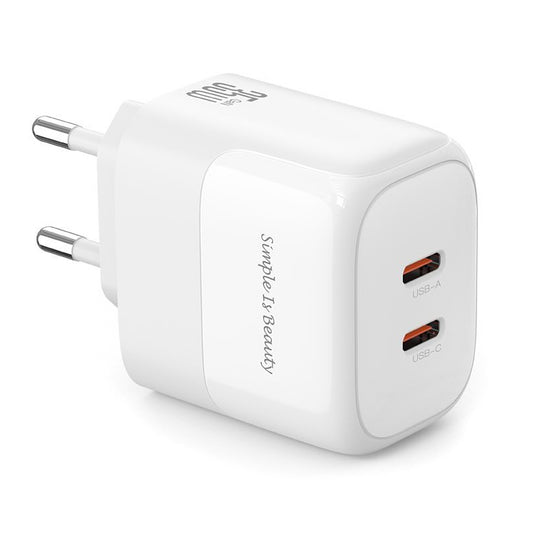 Φορτιστής δικτύου XO Design L140, 35W, 3A, 2 x USB-C, Λευκό