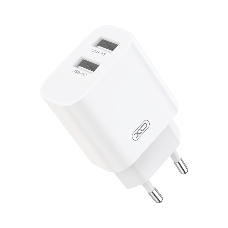 Φορτιστής δικτύου XO Design CE55, 12W, 2.4A, 2 x USB-A, Λευκός