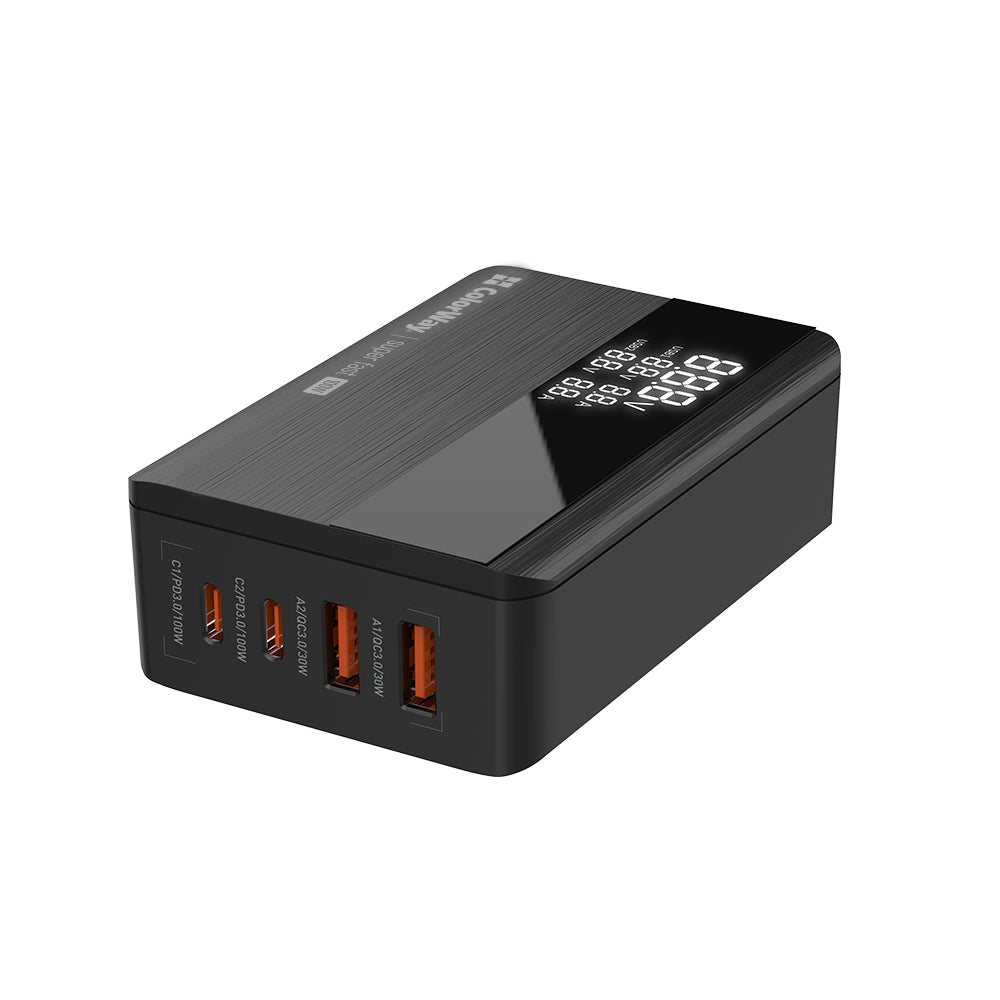 Φορτιστής Σταθμός ColorWay Display, 100W, 5A, 2 x USB-A - 2 x USB-C, Μαύρο
