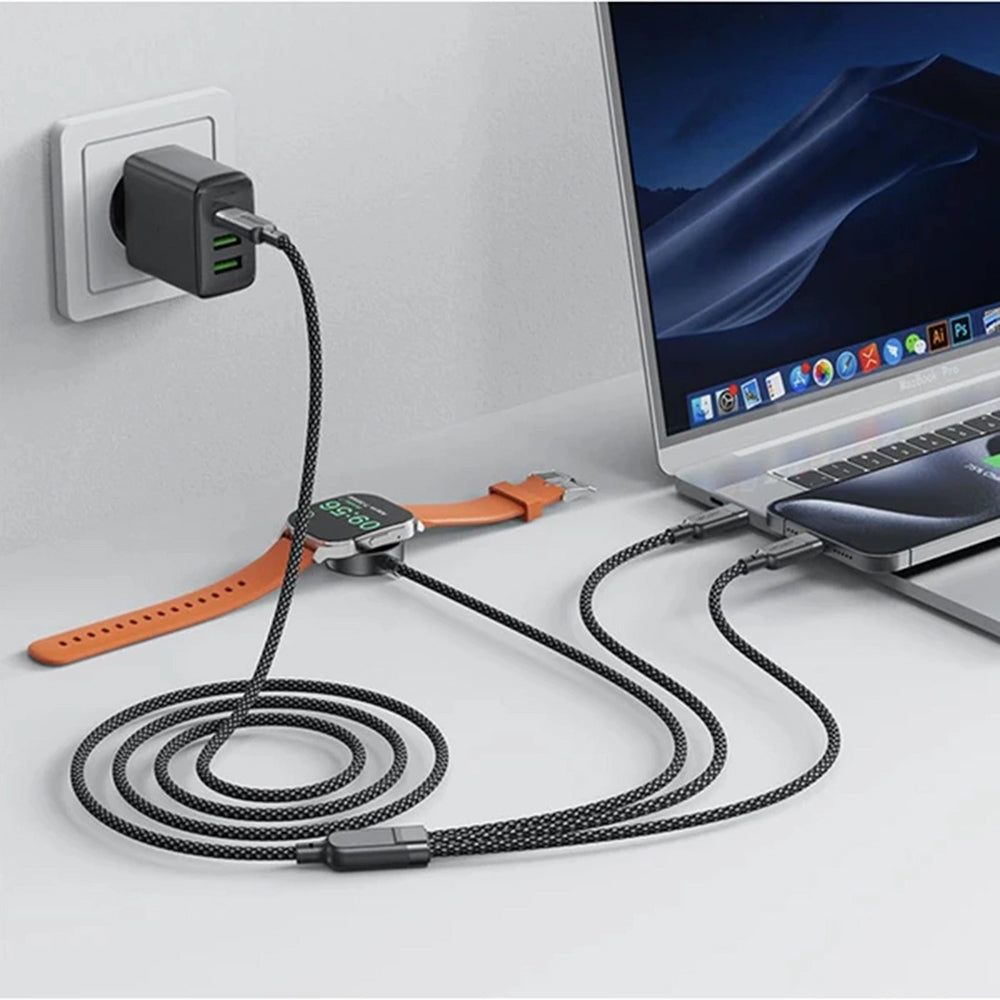 Ασύρματος Φορτιστής Acefast 4σε1 για Apple Watch Series, USB-C, Μαύρο