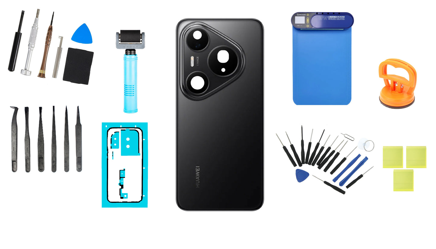 Σετ Πλάτη Μπαταρίας Huawei Pura 80 Pro Glazed Black Service Pack και Αφιερωμένα Εργαλεία Service