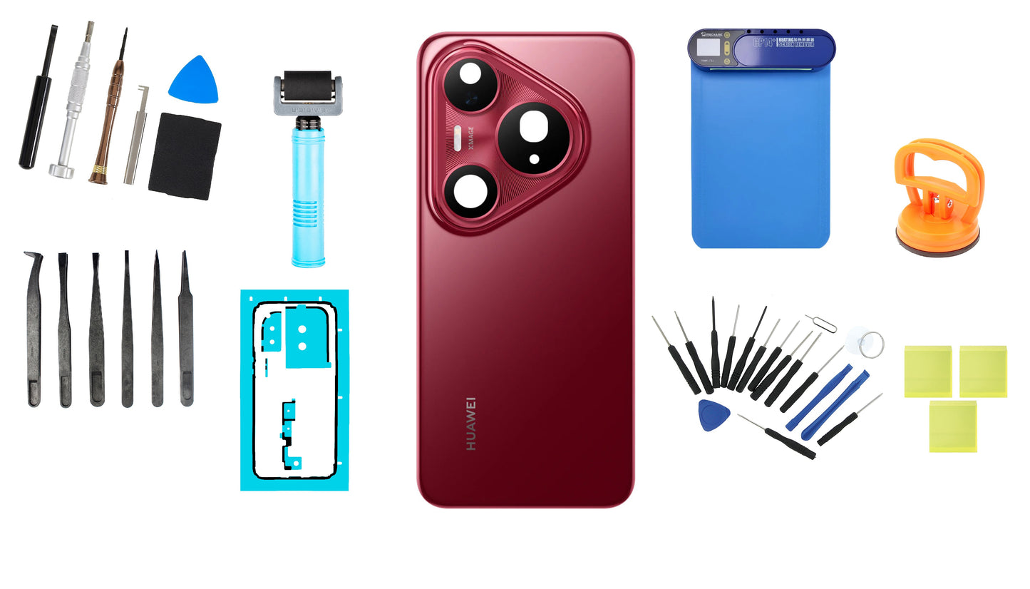 Σετ Πλάτη Μπαταρίας Huawei Pura 80 Pro Glazed Red Service Pack και Αφιερωμένα Εργαλεία Service