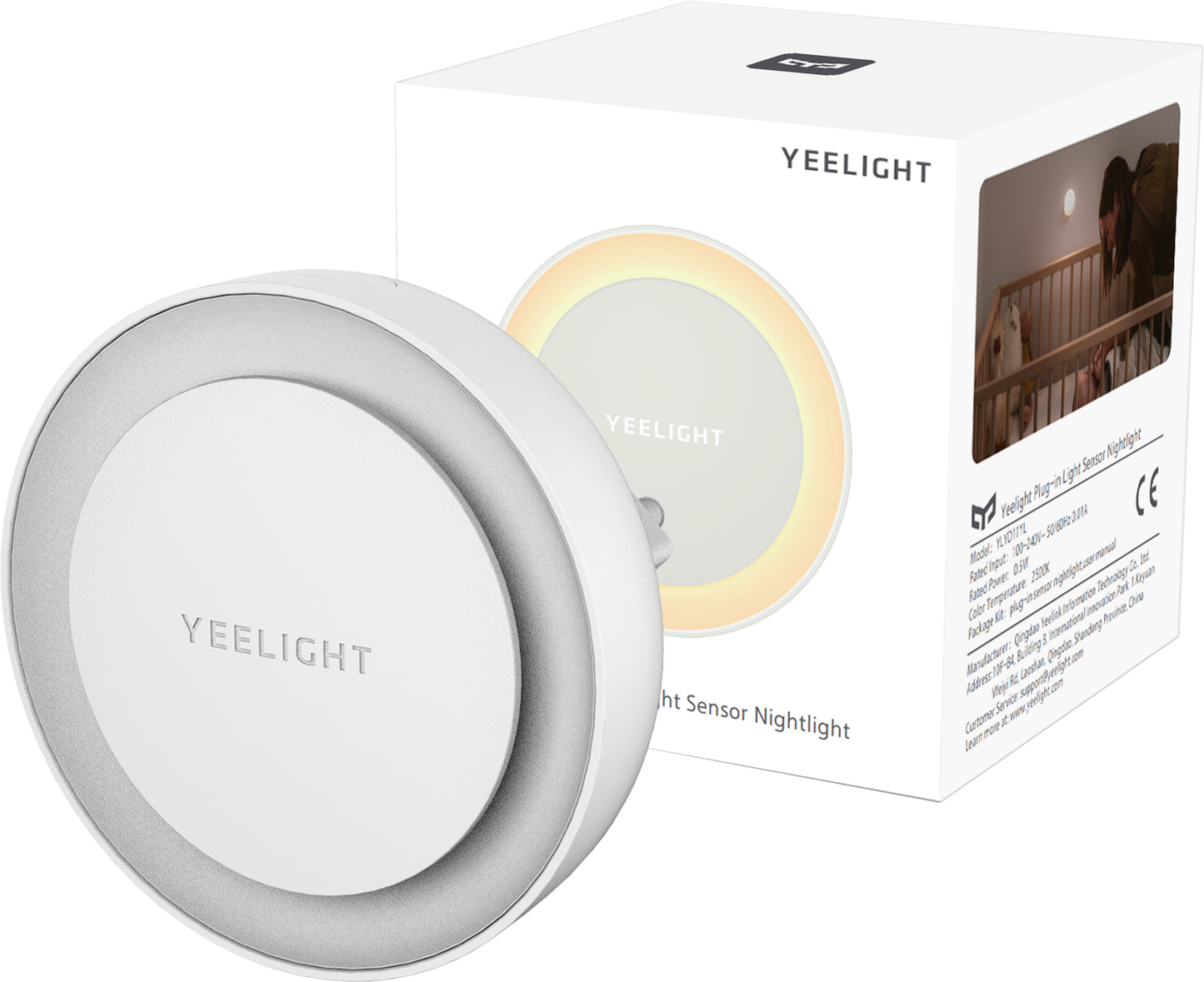 Yeelight Plug-in Nightlight LED Lamp, 0.5W, 2500K, Sensor, UK Version, White, Resealed YLYD11YL