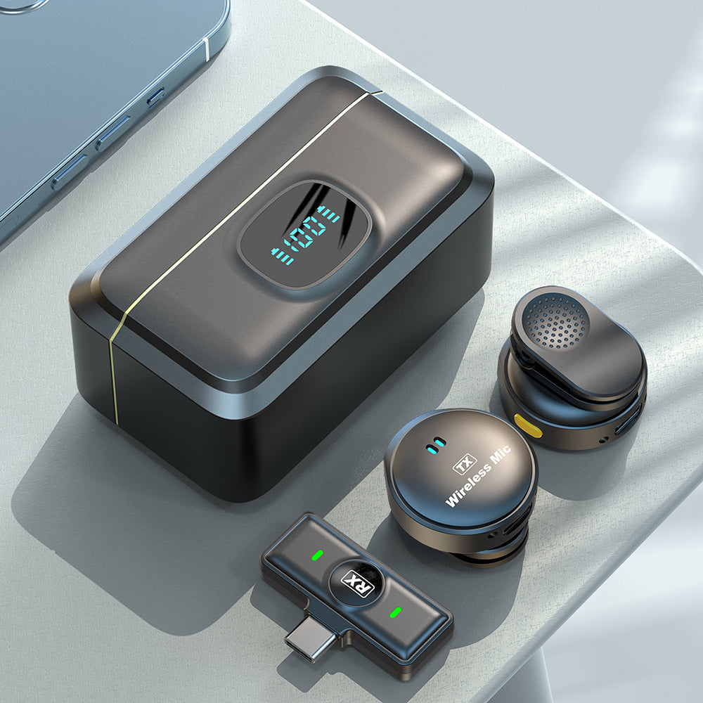 Lavaliera Techsuit LW5, USB-C, Σετ 2 τεμαχίων, Μαύρη