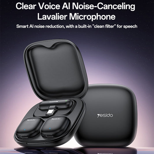 Lavaliera Yesido KR20, Lightning, Σετ 2 τεμάχια, Μαύρη