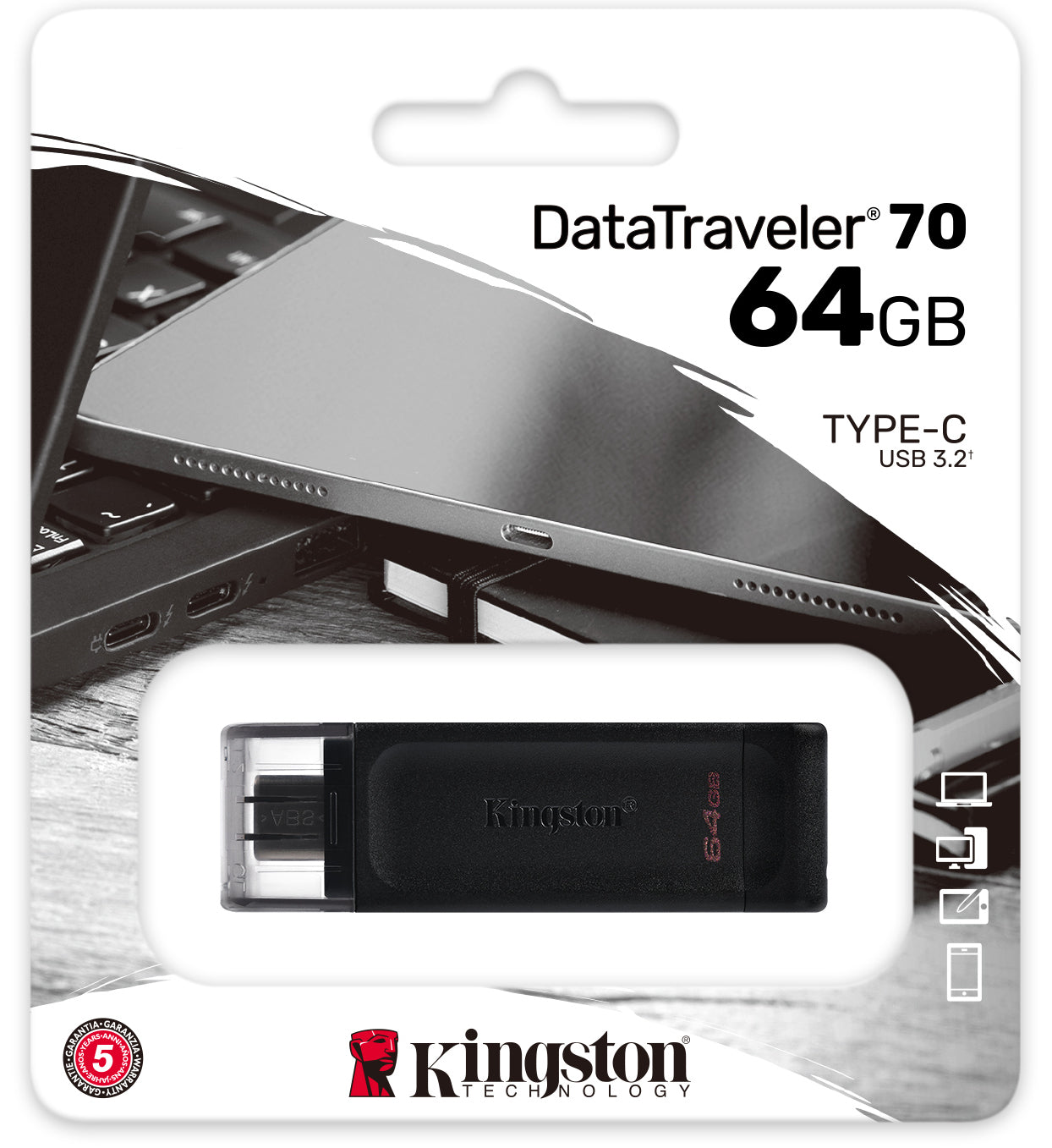 Εξωτερική Μνήμη USB-C Kingston DT70, 64Gb DT70/64GB