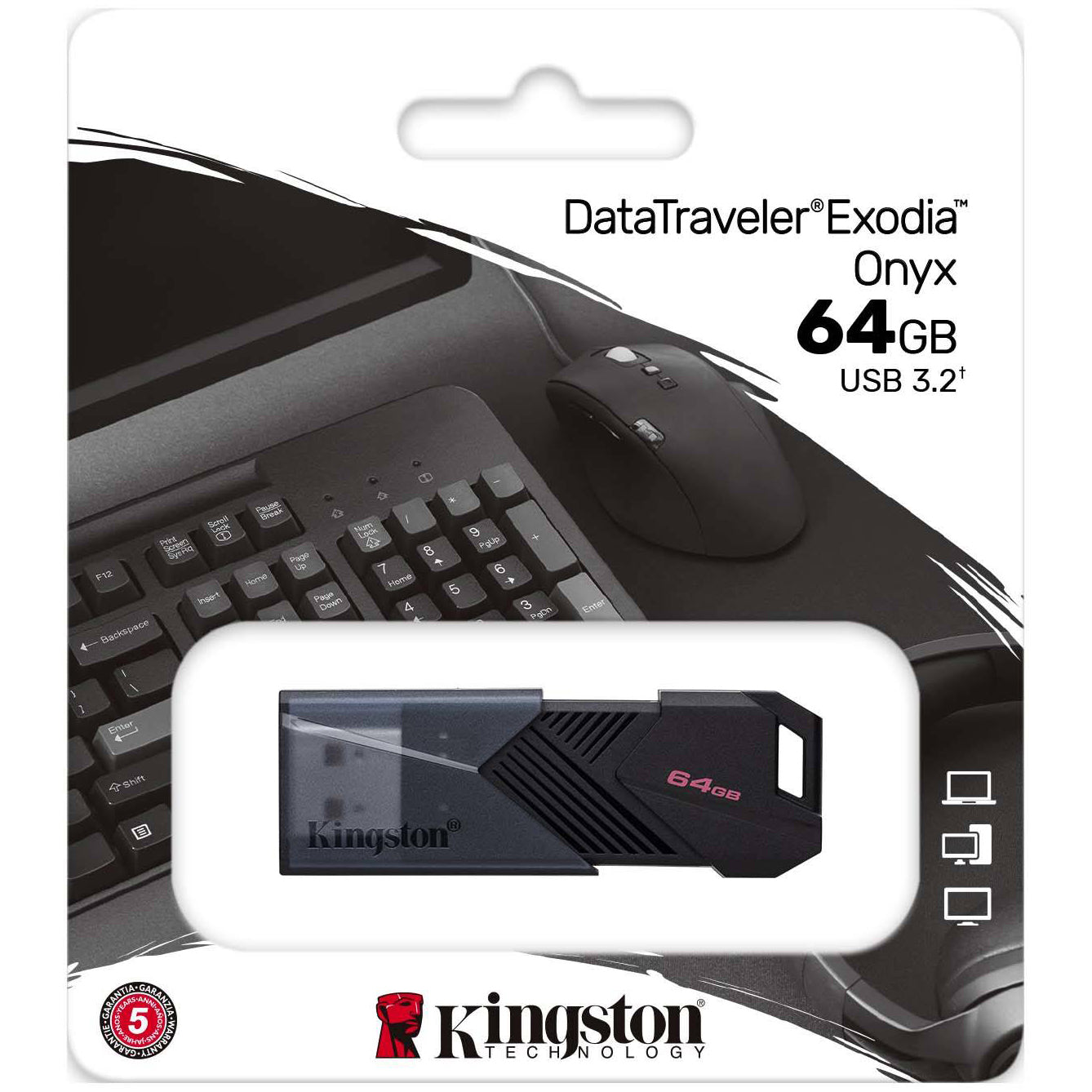 Εξωτερική μνήμη Kingston Exodia Onyx USB-A 3.0 Kingston Exodia Onyx, 64Gb DTXON/64GB