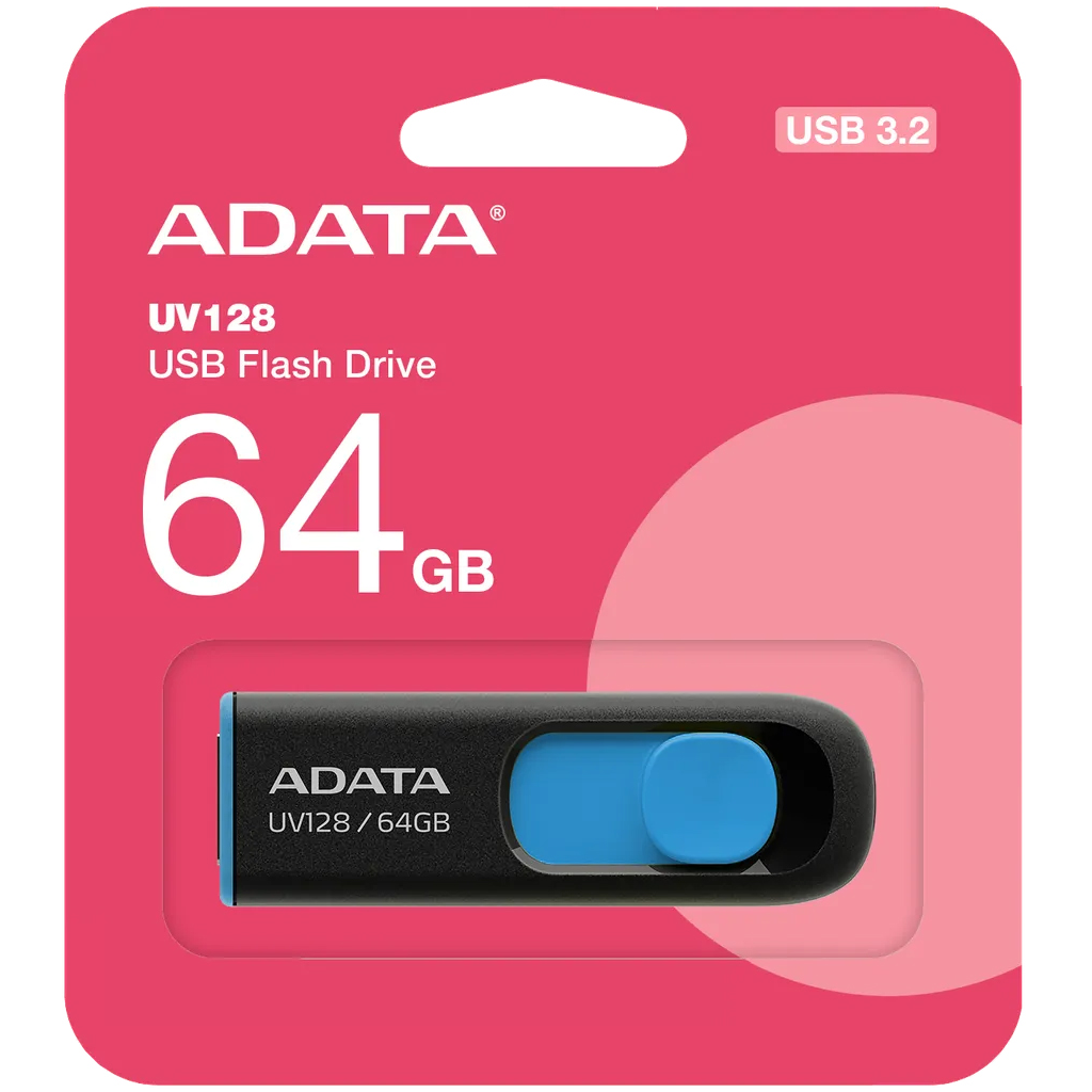 Εξωτερική Μνήμη USB-A 3.2 Adata UV128, 64Gb AUV128-64G-RBE