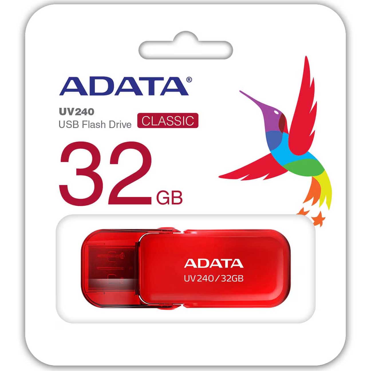External USB-A Memory USB-A Adata UV240, 32Gb AUV240-32G-RRD AUV240-32G-RRD