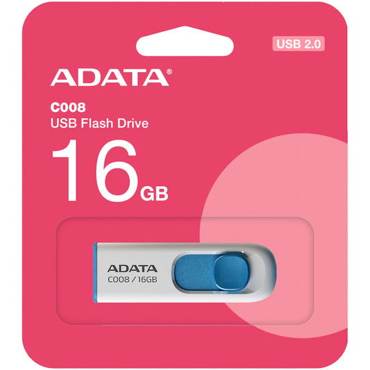 Εξωτερική Μνήμη USB-A Adata C008, 16Gb AC008-16G-RWE