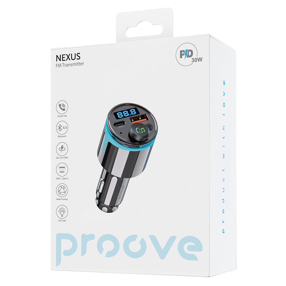Modulator FM Bluetooth Proove, 1 x USB-A - 1 x USB-C FMNX30110001