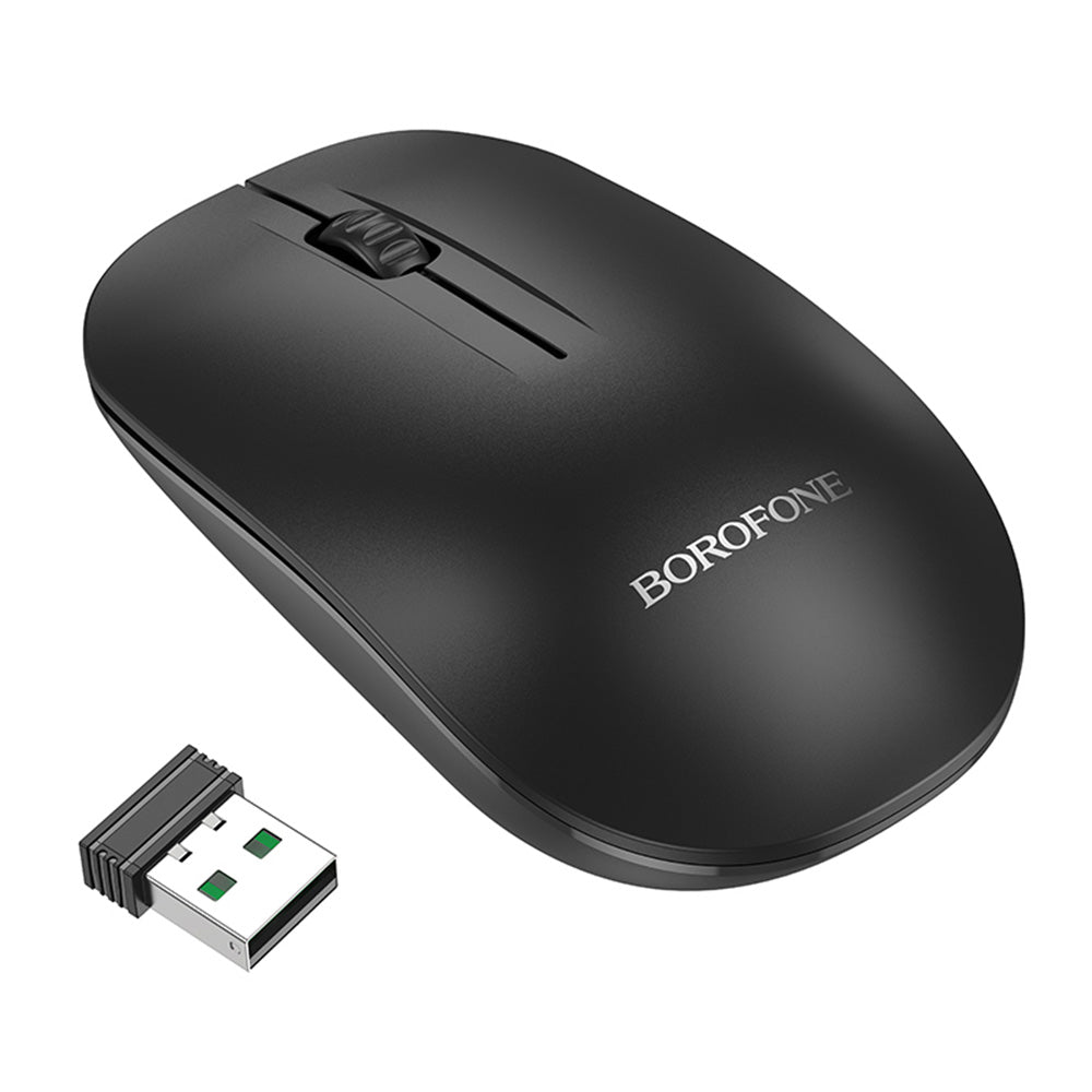 Ασύρματο Ποντίκι Borofone BG14 Planet, 1000DPI, BT / Wi-Fi, Μαύρο