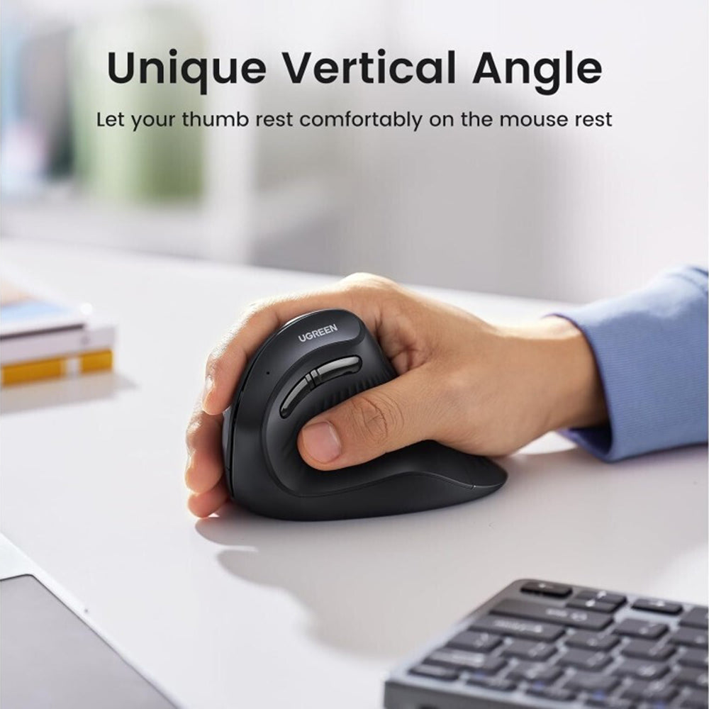Mouse Wireless UGREEN MU008, 4000DPI, Μαύρο