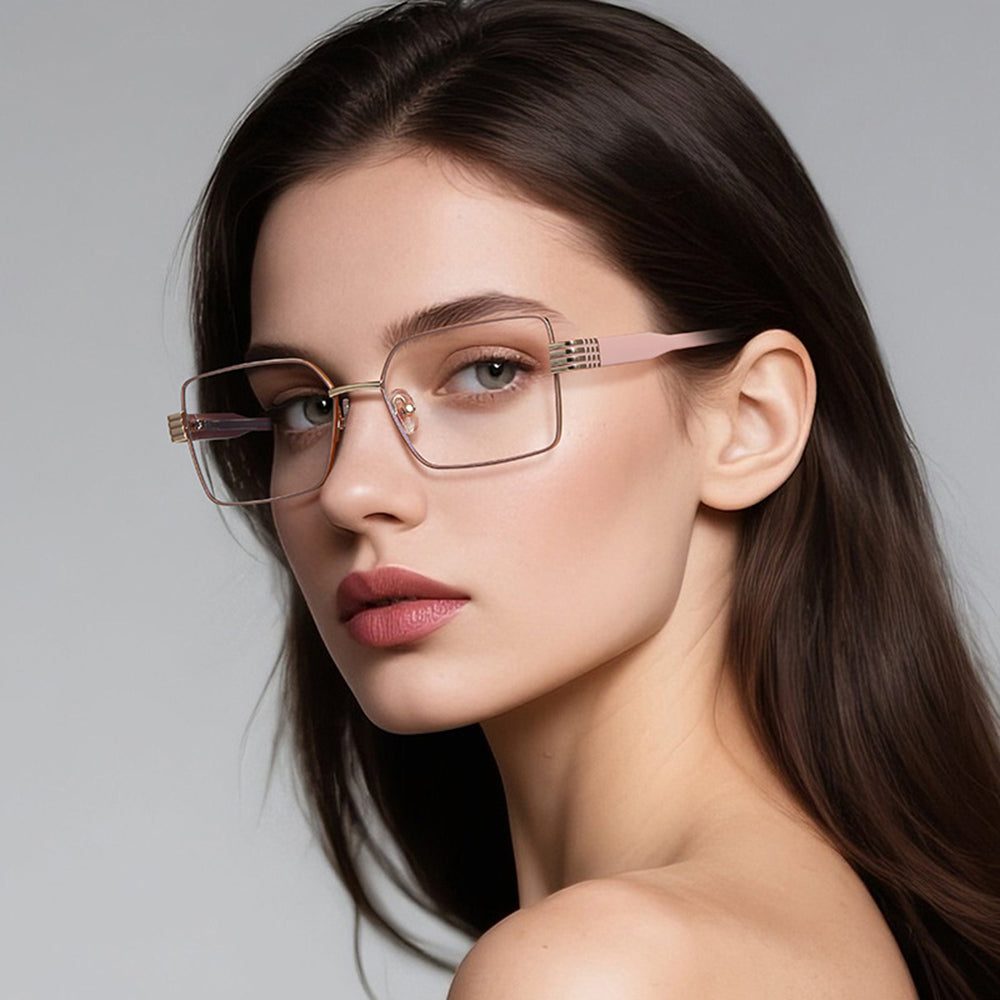 Techsuit 3160 Women's Computer Glasses, Anti-Blue Light, Pink Gold