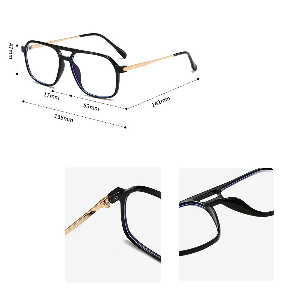 Unisex Techsuit 83092 Computer Glasses, Anti-Blue Light, Black Silver