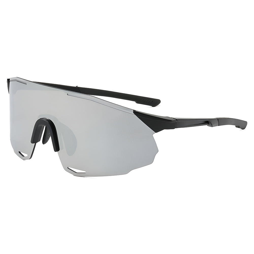Unisex Techsuit 8853 Cycling Glasses, Black Silver