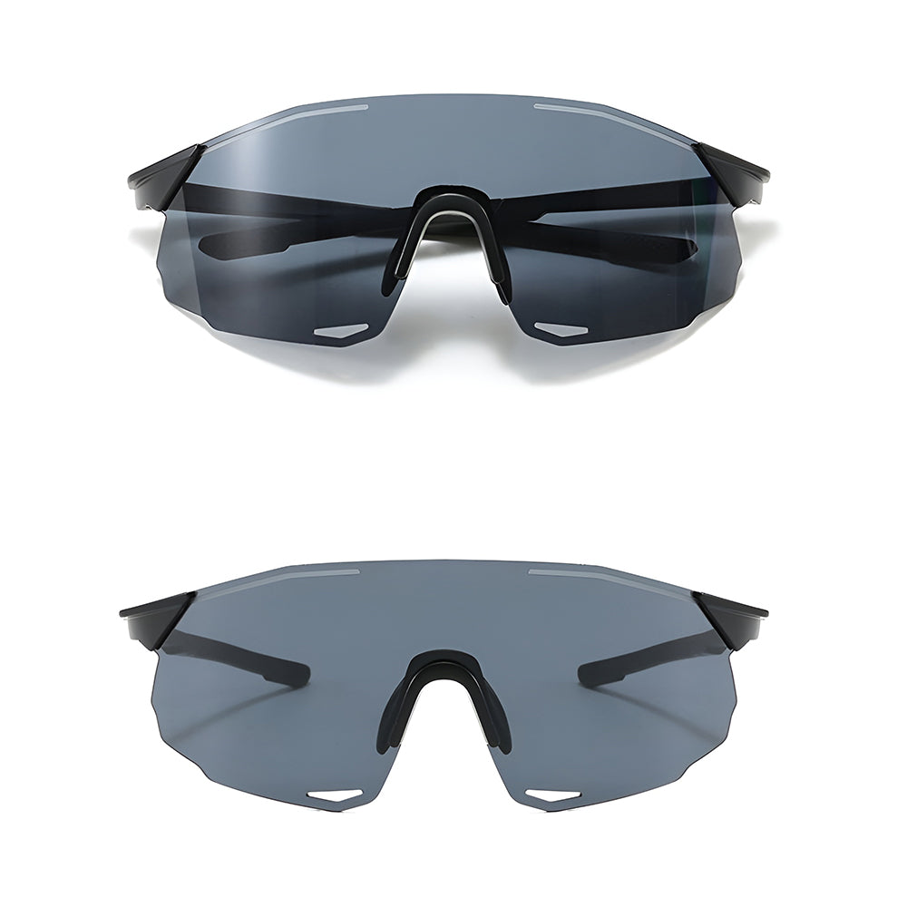 Unisex Techsuit 8853 Cycling Glasses, Black Silver