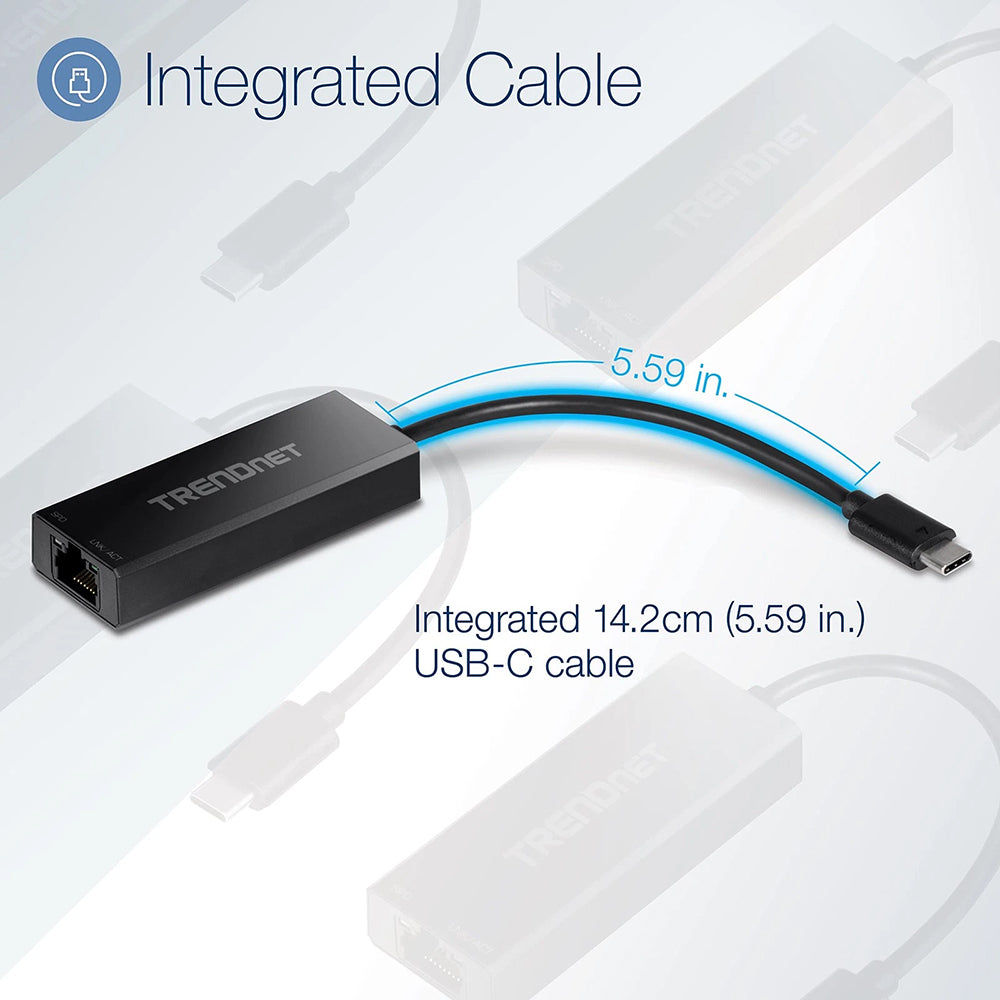 Κάρτα Δικτύου Techsuit AC20, RJ45, USB-C, Μαύρη