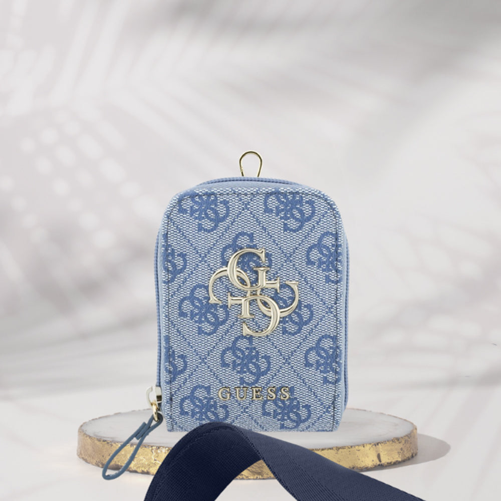 Πορτοφόλι και Λουράκι Τηλεφώνου Guess 4G Metal Logo, Μπλε