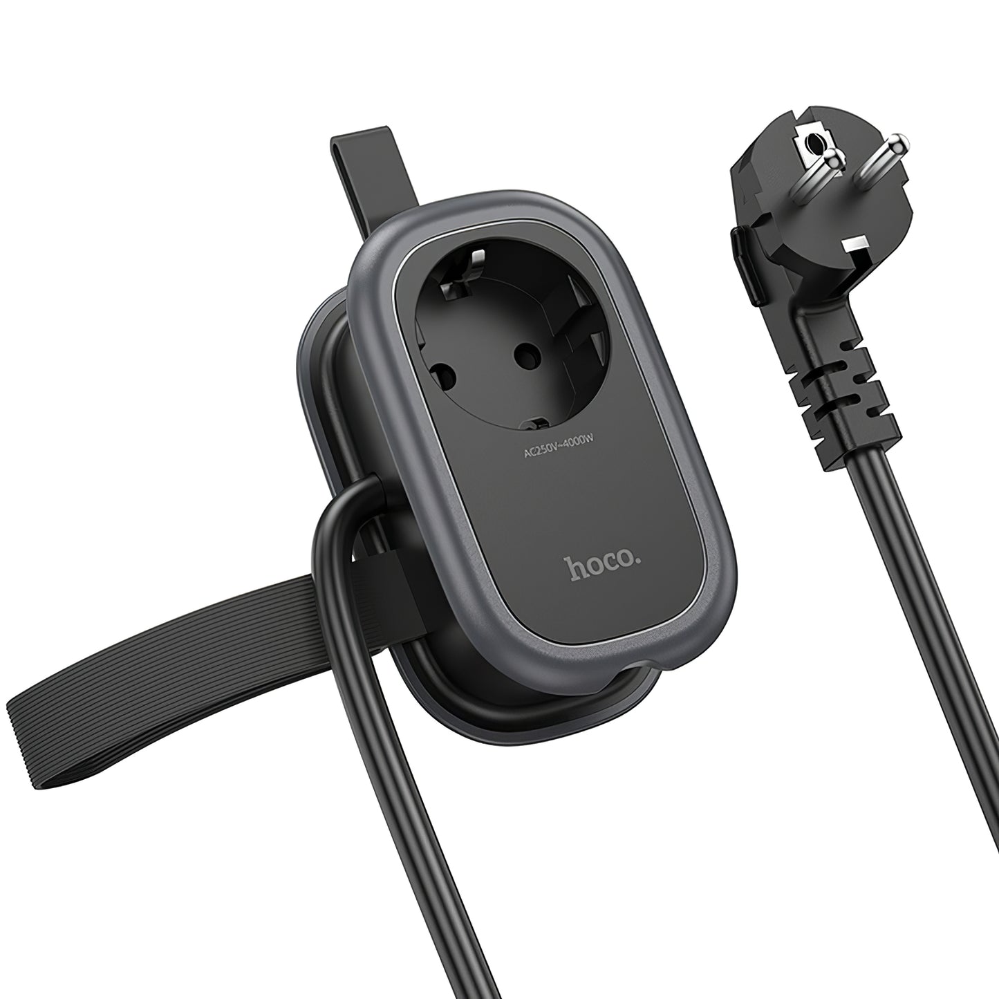 Network Charger HOCO NS6, 2 x USB-A - 1 x USB-C - 1 x Schuko, Black