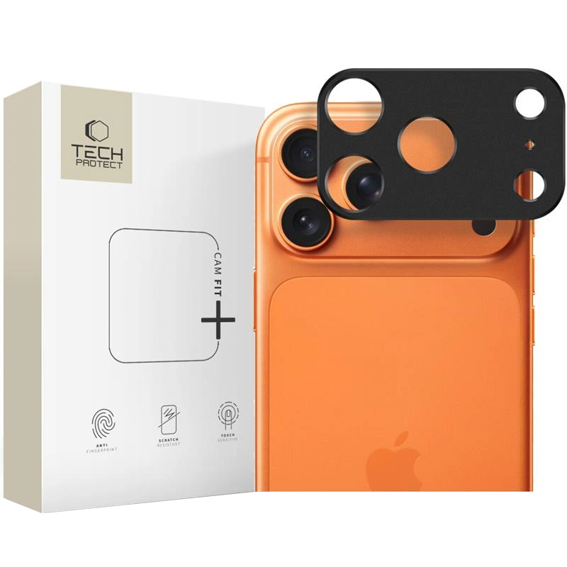 Πλαίσιο προστασίας Πίσω Κάμερας Tech-Protect Camalloy Fit+ για Apple iPhone 17 Pro Max, Αλουμίνιο, Μαύρο