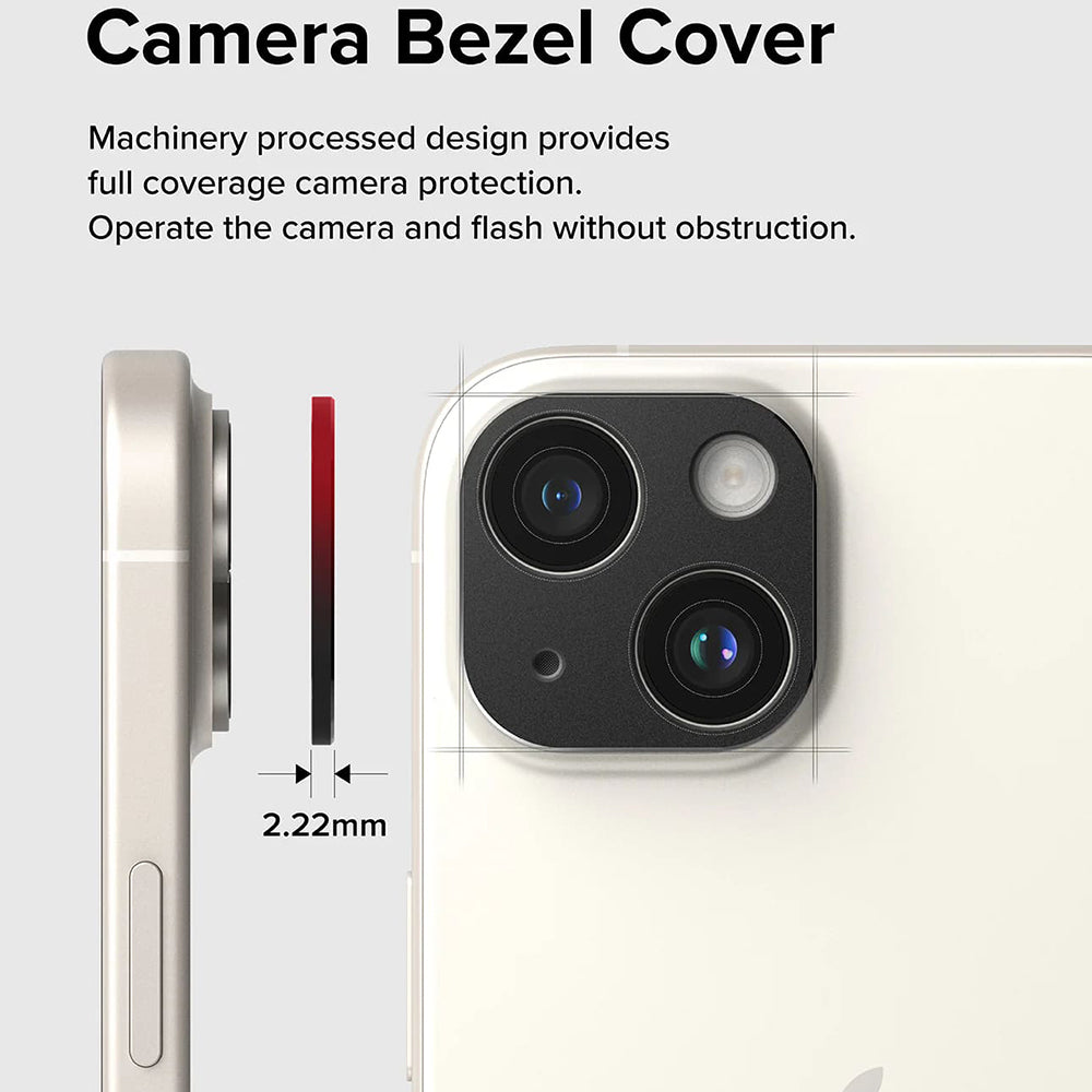 Πλαίσιο προστασίας Κάμερας Πίσω Ringke Styling για Apple iPhone 15 Plus / 15, Αλουμίνιο, Μαύρο
