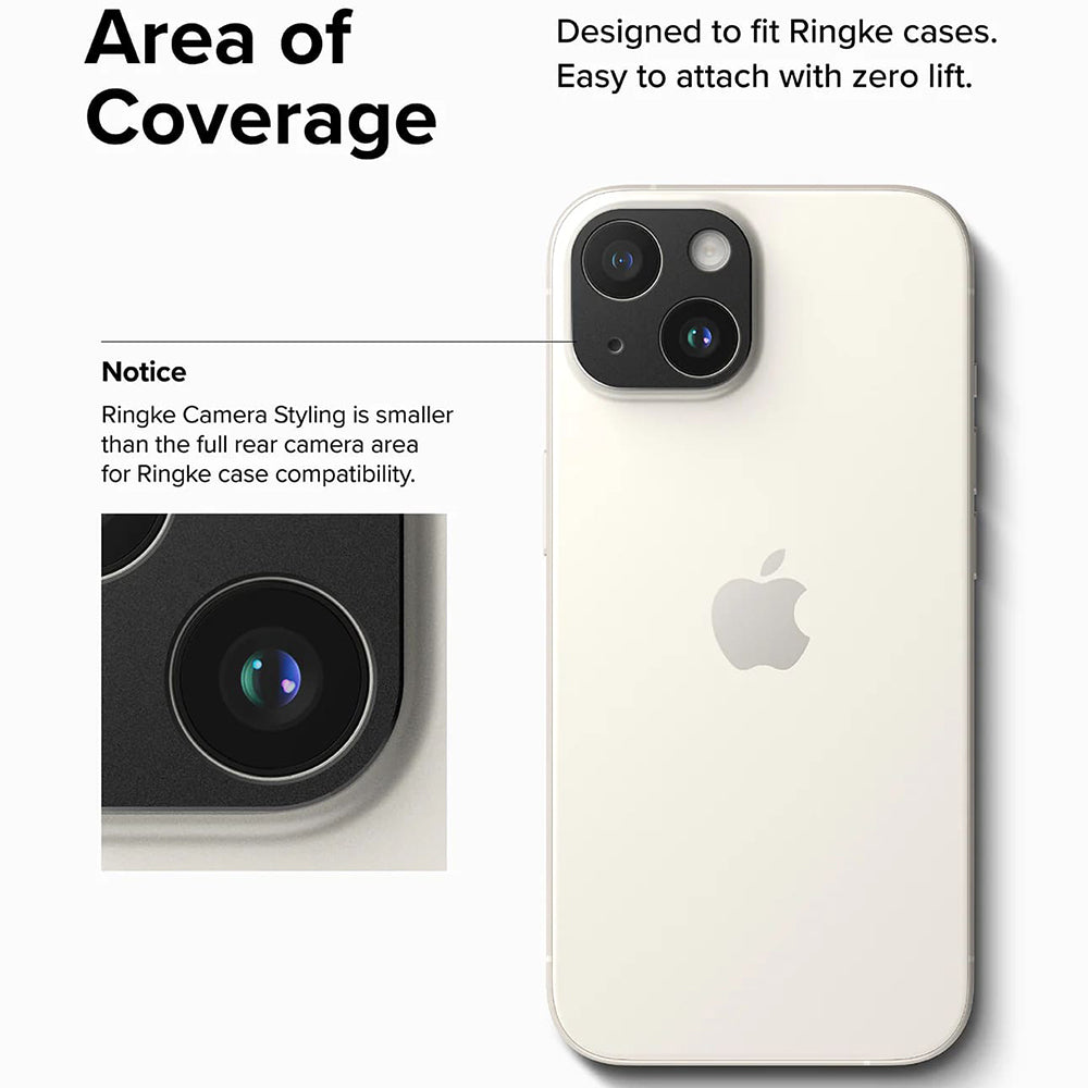 Πλαίσιο προστασίας Κάμερας Πίσω Ringke Styling για Apple iPhone 15 Plus / 15, Αλουμίνιο, Μαύρο