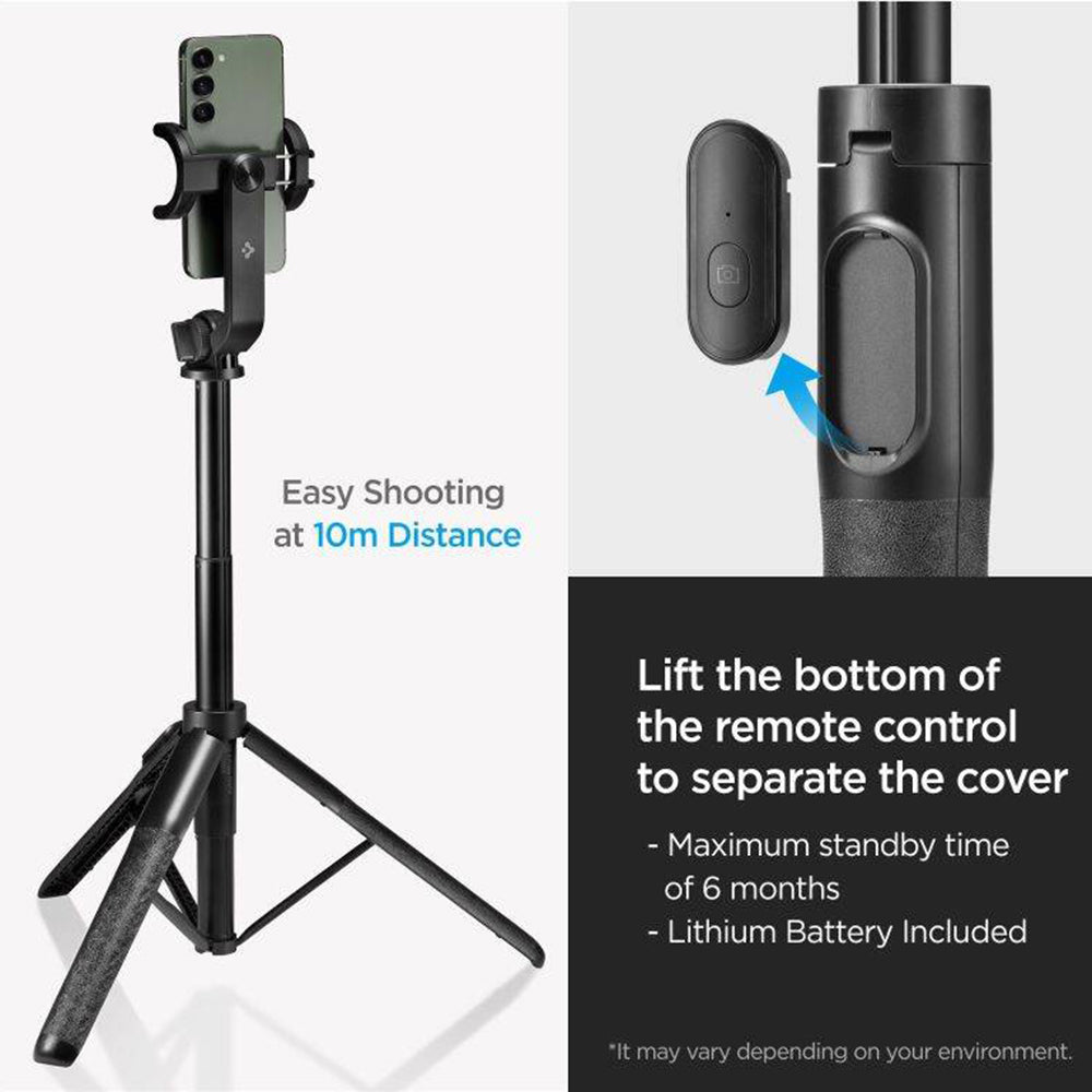 Selfie Stick Bluetooth Spigen S560W, Παγκόσμιος, Μαύρο