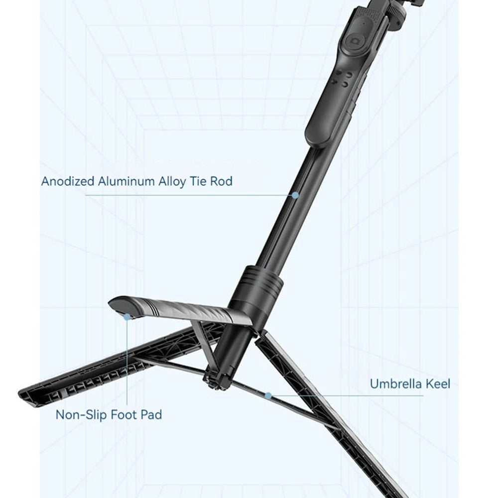 Selfie Stick Bluetooth Techsuit K28, Παγκόσμιος, Μαύρο