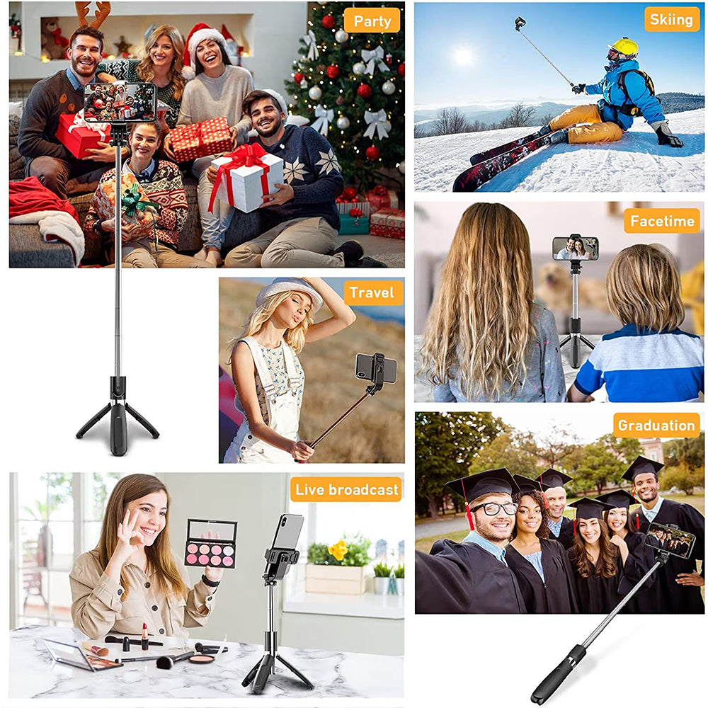 Selfie Stick Bluetooth Techsuit L02, Παγκόσμιος, Μαύρο