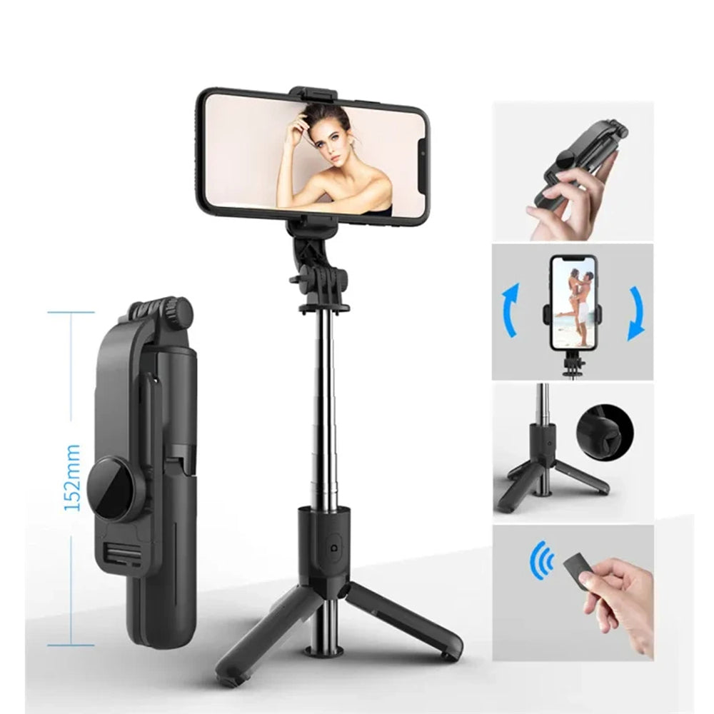 Selfie Stick Bluetooth Techsuit L11, Universal, Μαύρο