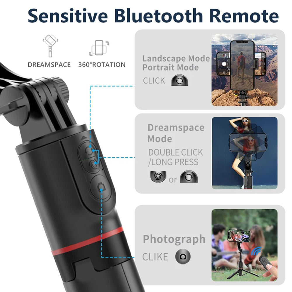 Selfie Stick Bluetooth Techsuit L19, Universal, Μαύρο