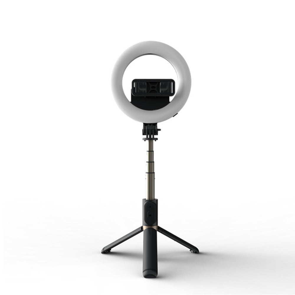 Selfie Stick Bluetooth Techsuit Q07 Ring Light, Universal, Μαύρο