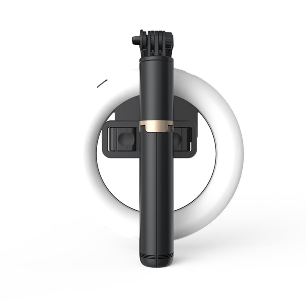 Selfie Stick Bluetooth Techsuit Q07 Ring Light, Universal, Μαύρο