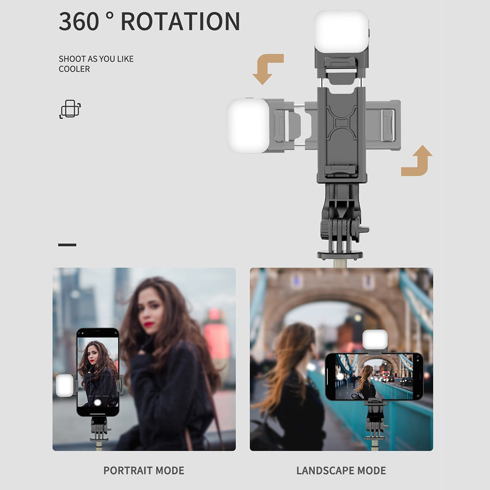 Selfie Stick Bluetooth Techsuit Q10s, Universal, Μαύρο