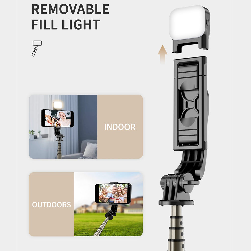 Selfie Stick Bluetooth Techsuit Q10s, Universal, Μαύρο