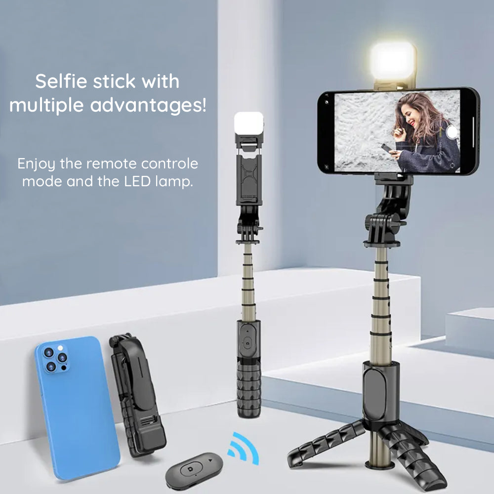 Selfie Stick Bluetooth Techsuit Q10s, Universal, Μαύρο