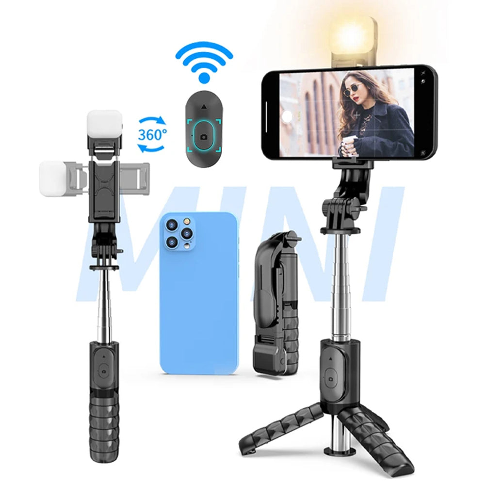Selfie Stick Bluetooth Techsuit Q11s, Παγκόσμιος, Μαύρο