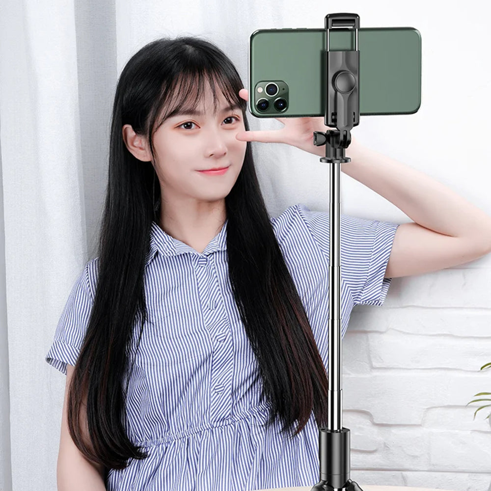 Selfie Stick Bluetooth Techsuit S03, Παγκόσμιος, Μαύρο