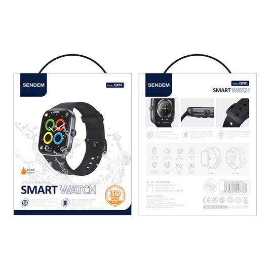 Έξυπνο ρολόι Sendem QX01, Μαύρο