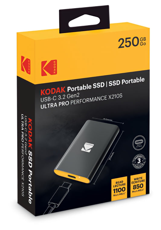 Solid State Drive (Εξωτερικός SSD) Kodak X210S, 250GB, Μαύρο EKSSD250GX210SK