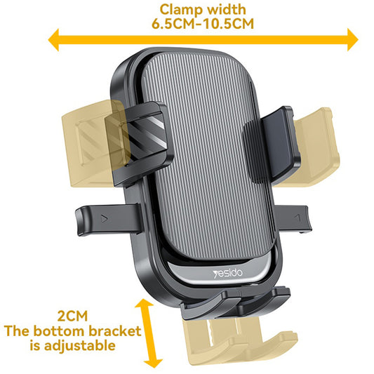 Βάση Αυτοκινήτου Yesido C267, 4.7inch - 7.2inch, Μαύρο
