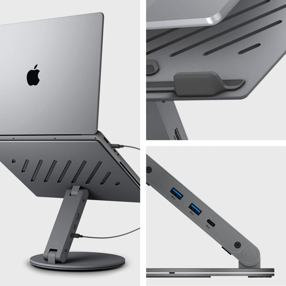 Βάση με Hub Spigen LD204H για Laptop μέγιστο 15.6 ιντσών, Γκρι AMP08885