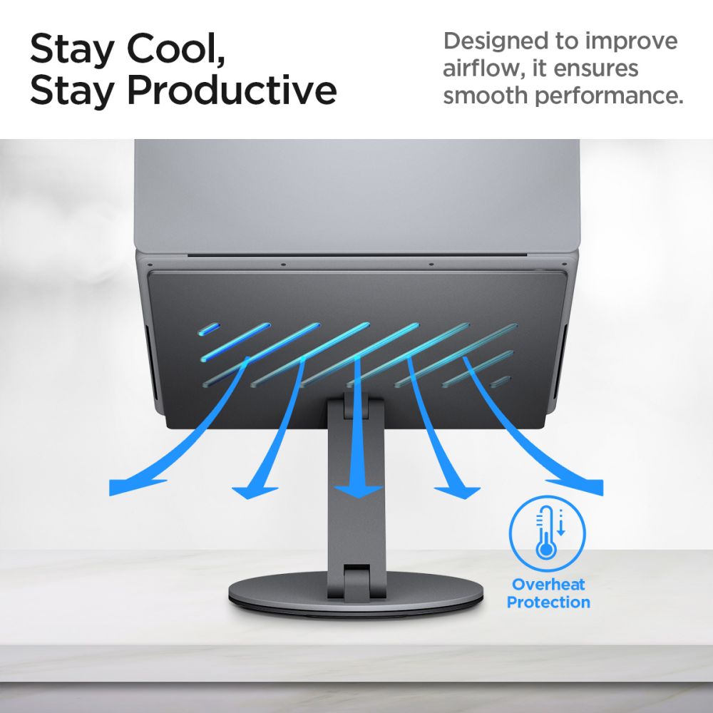 Βάση με Hub Spigen LD204H για Laptop μέγιστο 15.6 ιντσών, Γκρι AMP08885