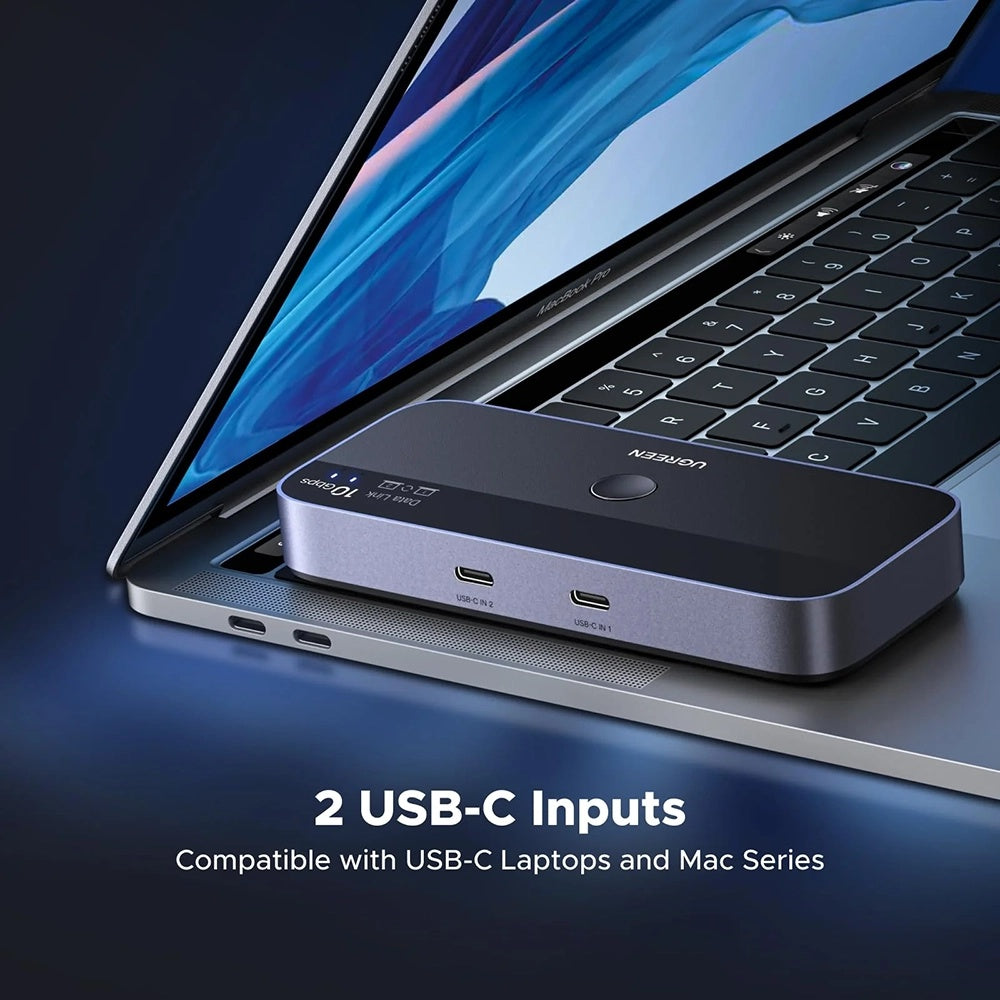 Switch USB UGREEN CM691 (45784), 3 x USB-A 3.2 - 1 x USB-C - 1 x miniUSB, Μαύρο